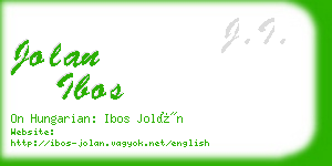 jolan ibos business card